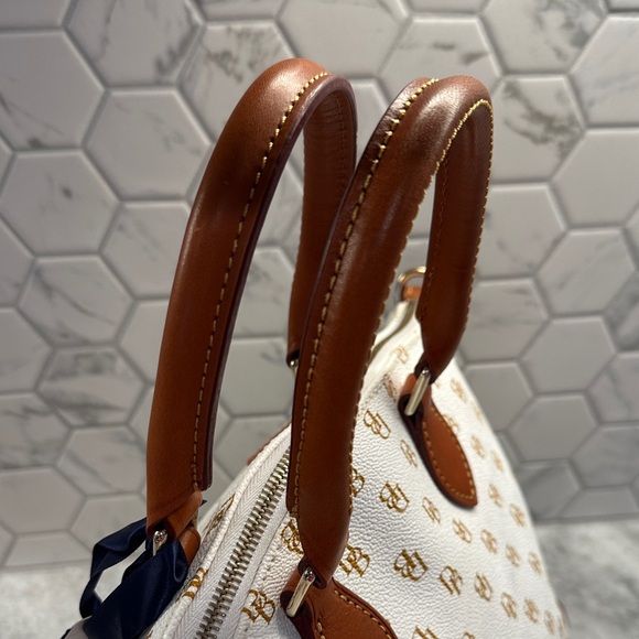 Dooney & Bourke White and Tan Satchel - Picture 10 of 16
